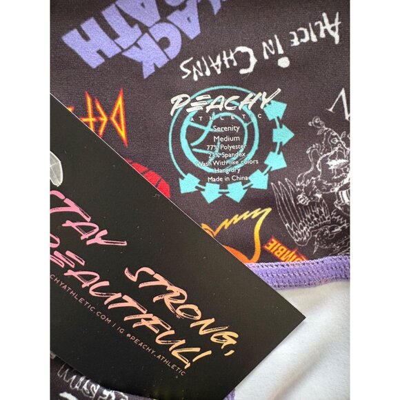 Peachy Athletic NWT Serenity Groupie Booty Shorts Band Logo Print Size Medium - Picture 6 of 11